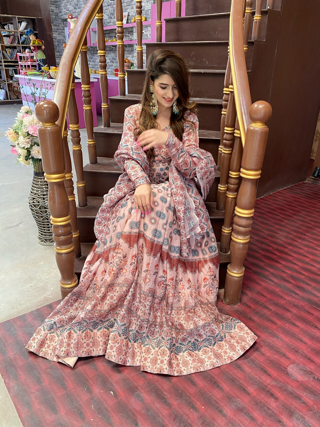 gajra chanderi set