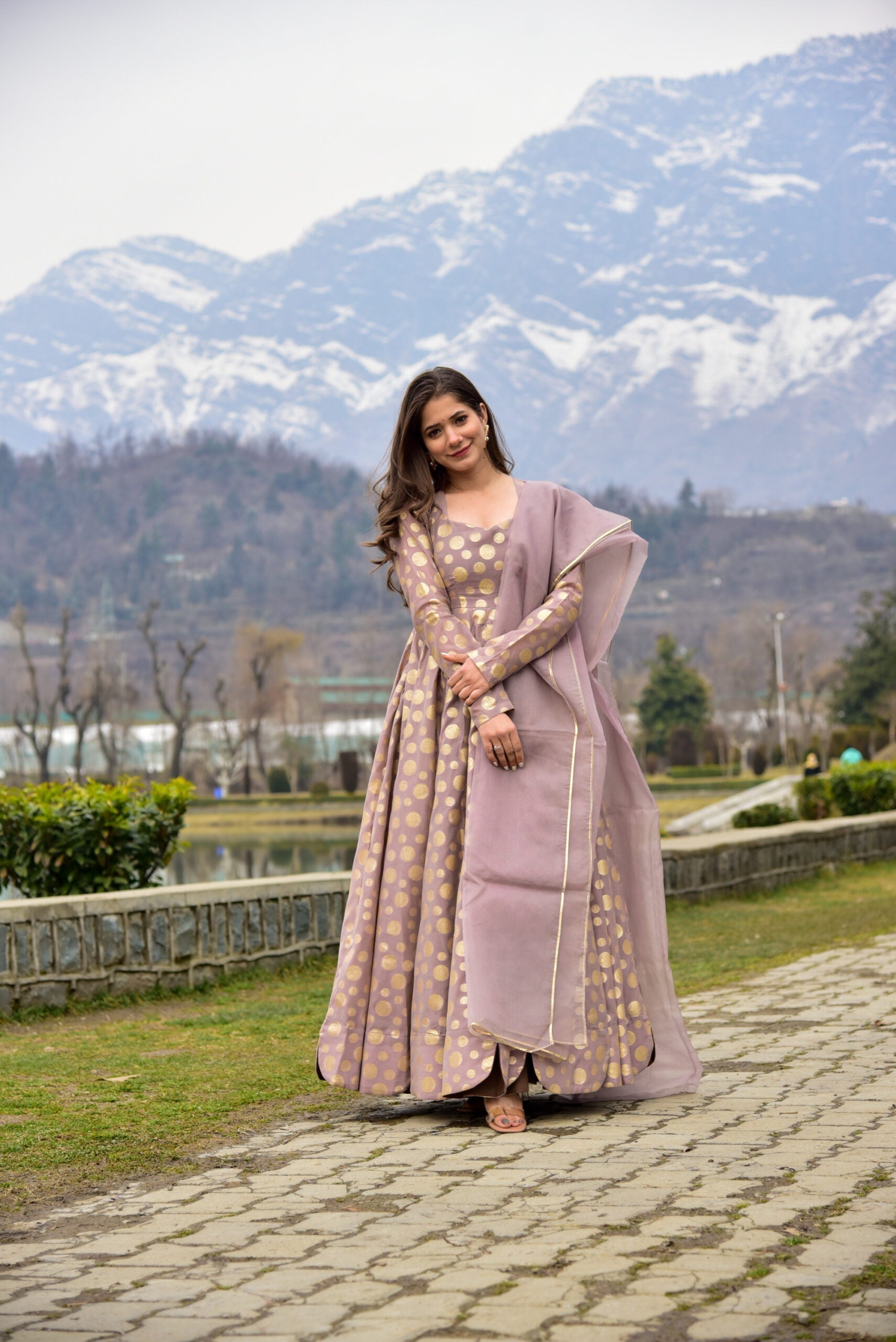 armina pastel chanderi maxi set