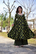 moonless black cotton suit set