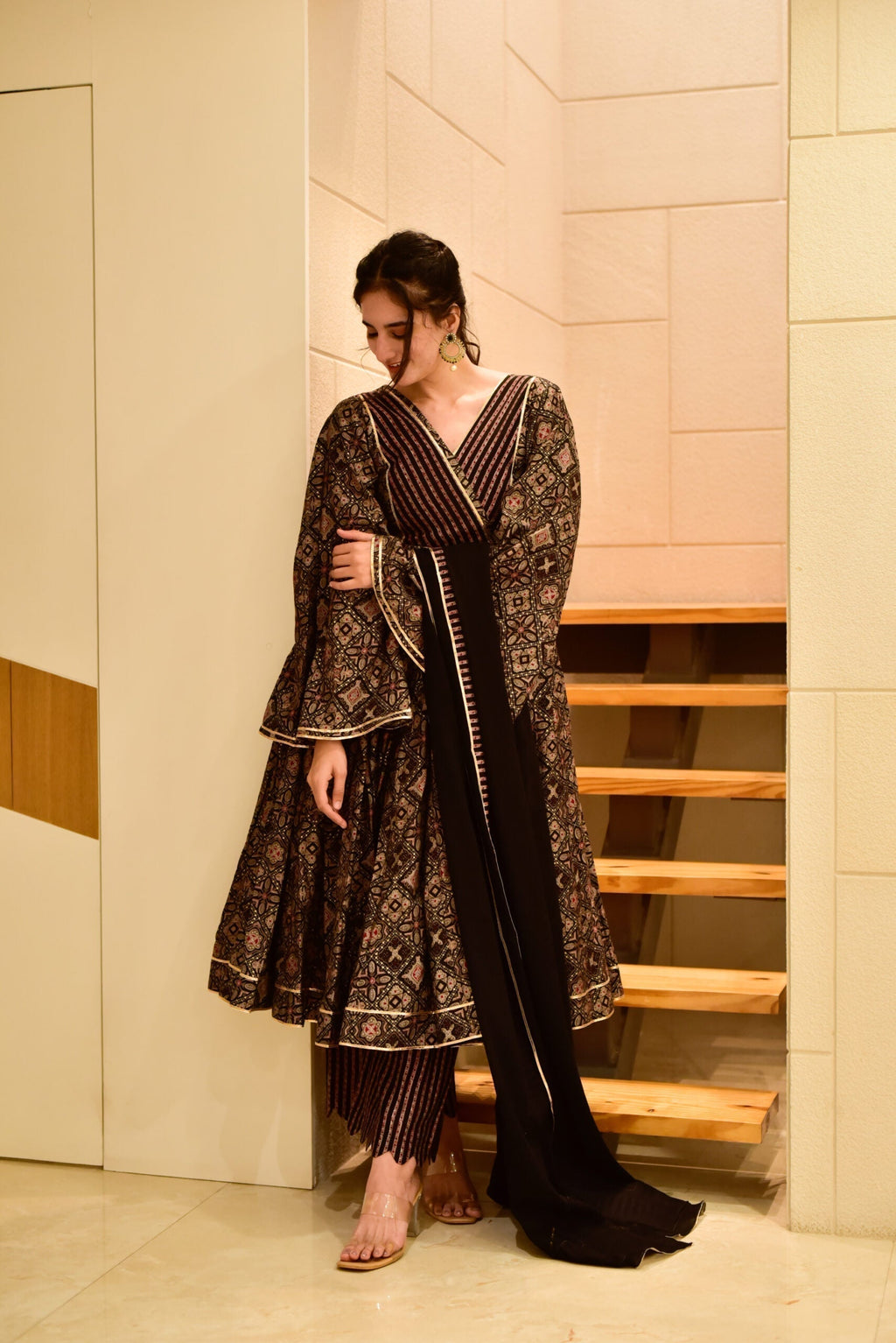 gurleen muslin black suit set