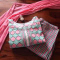 Easy Breezy Sky Blue & Pink cotton Suit (3 piece)