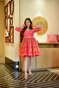delicate pink chanderi dress